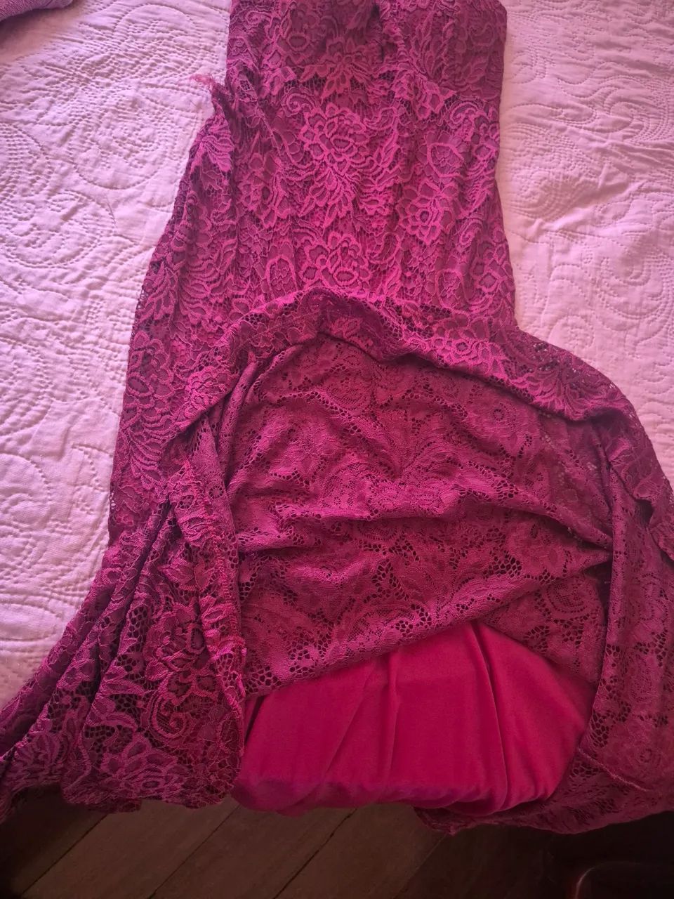 Vestido longo de renda modelo sereia - Foto 3