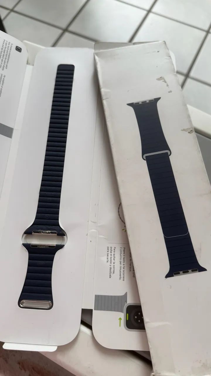 Pulseira Apple Couro 42/44/45/46/49 Original  - Foto 3