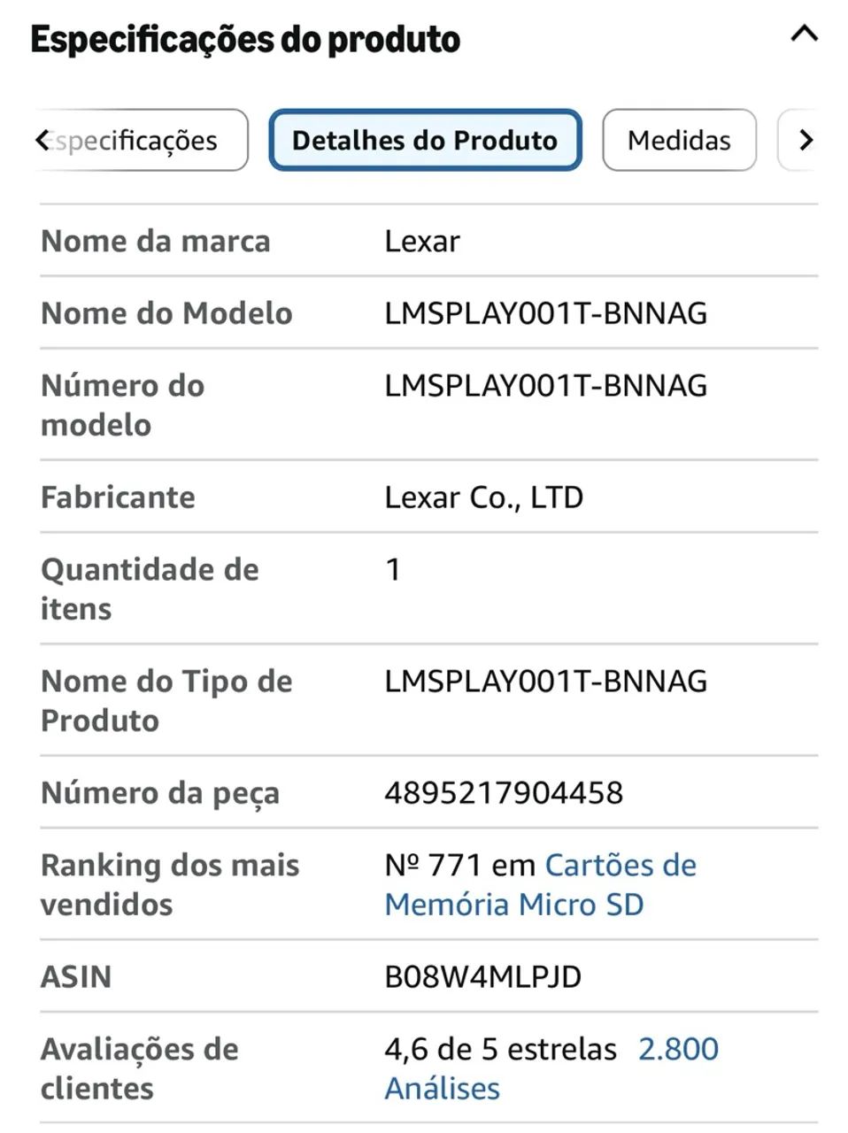 Lexar PLAY Cartão micro SD 1TB - Foto 4