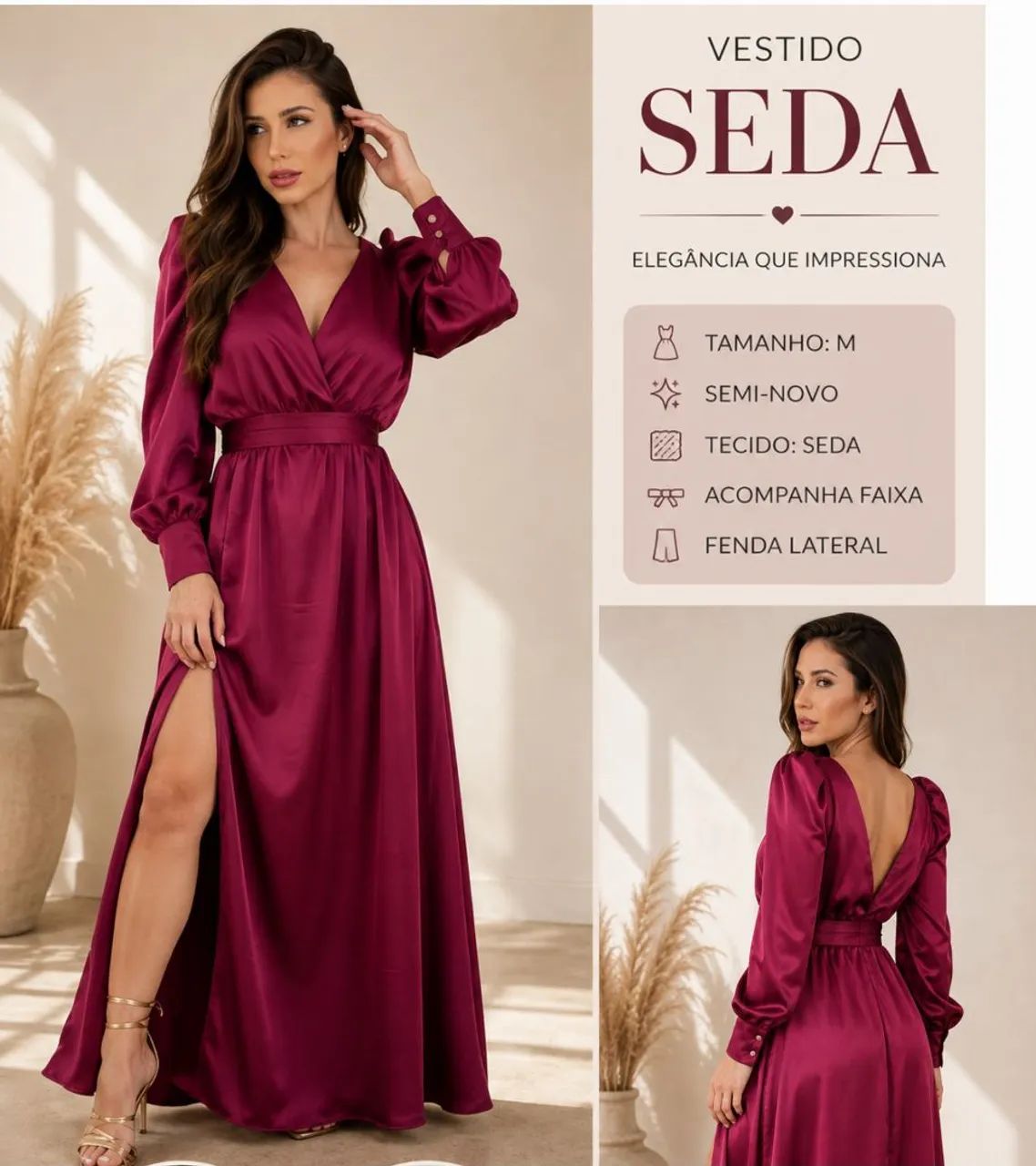Vestido Seda quase novo
