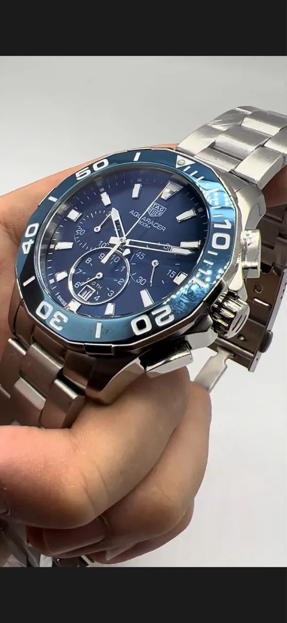Tag heuer Aquaracer cronógrafo 43mm azul - Foto 3