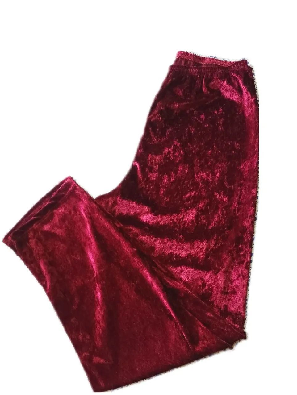 Pijama feminino veludo com renda vinho  - Foto 3