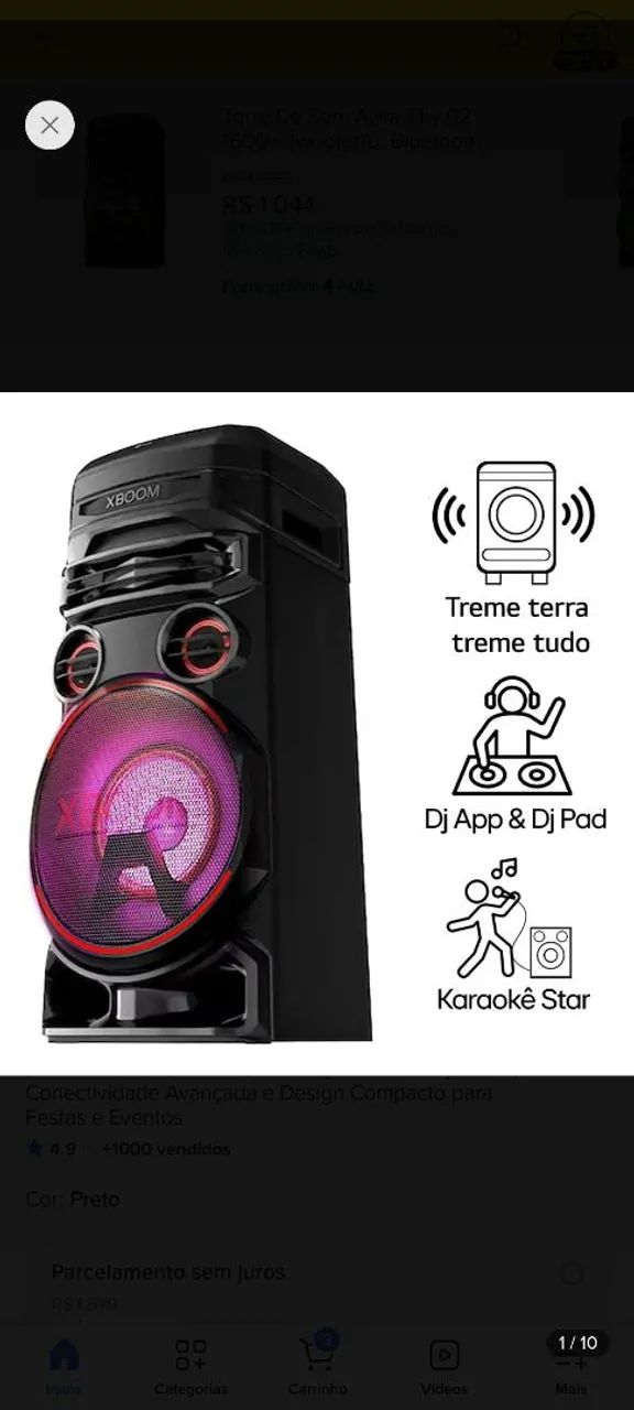 Caixa de som Bluetooth LG xboom com controle remoto  - Foto 4