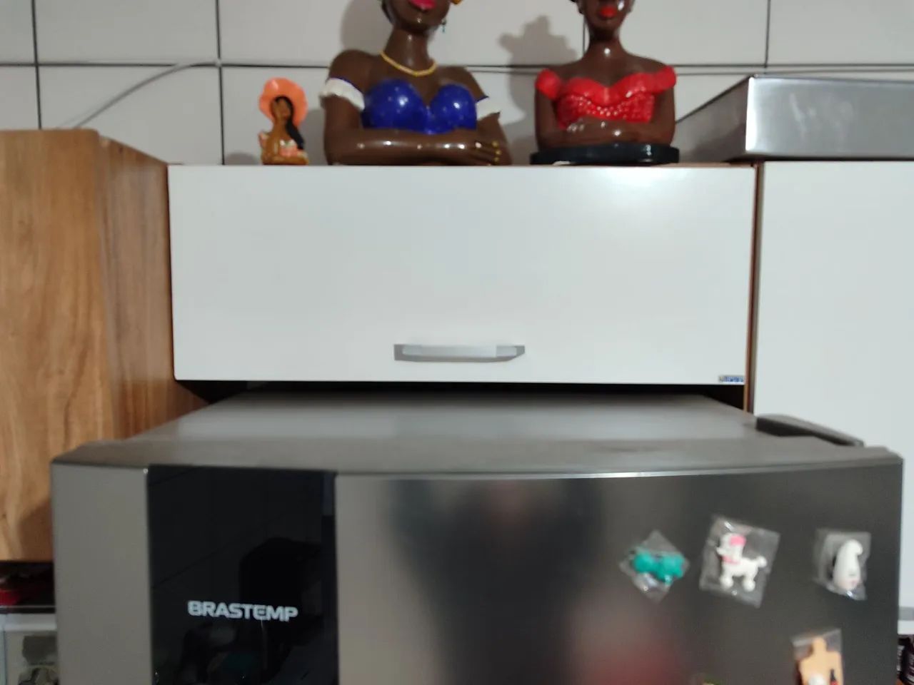 ARMÁRIO DE COZINHA COMPLETO BARTIRA MARROM E BRANCO - Foto 4