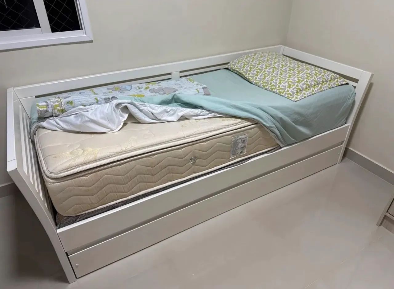 CAMA SOLTEIRO MAIS COLCHÃO MAIS CAMA AUXILIAR  - Foto 5
