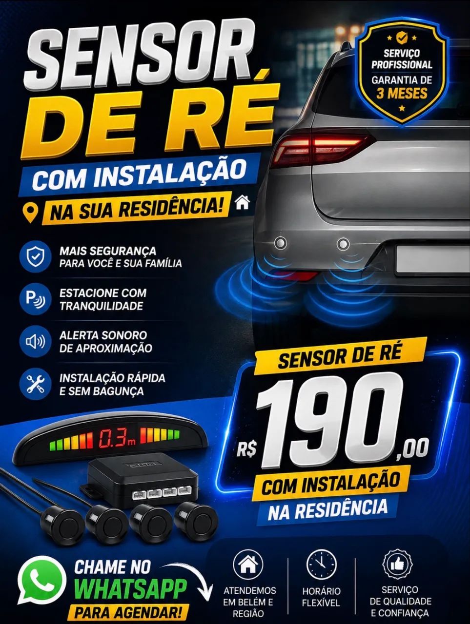 Instalação + Sensor de ré na residência 