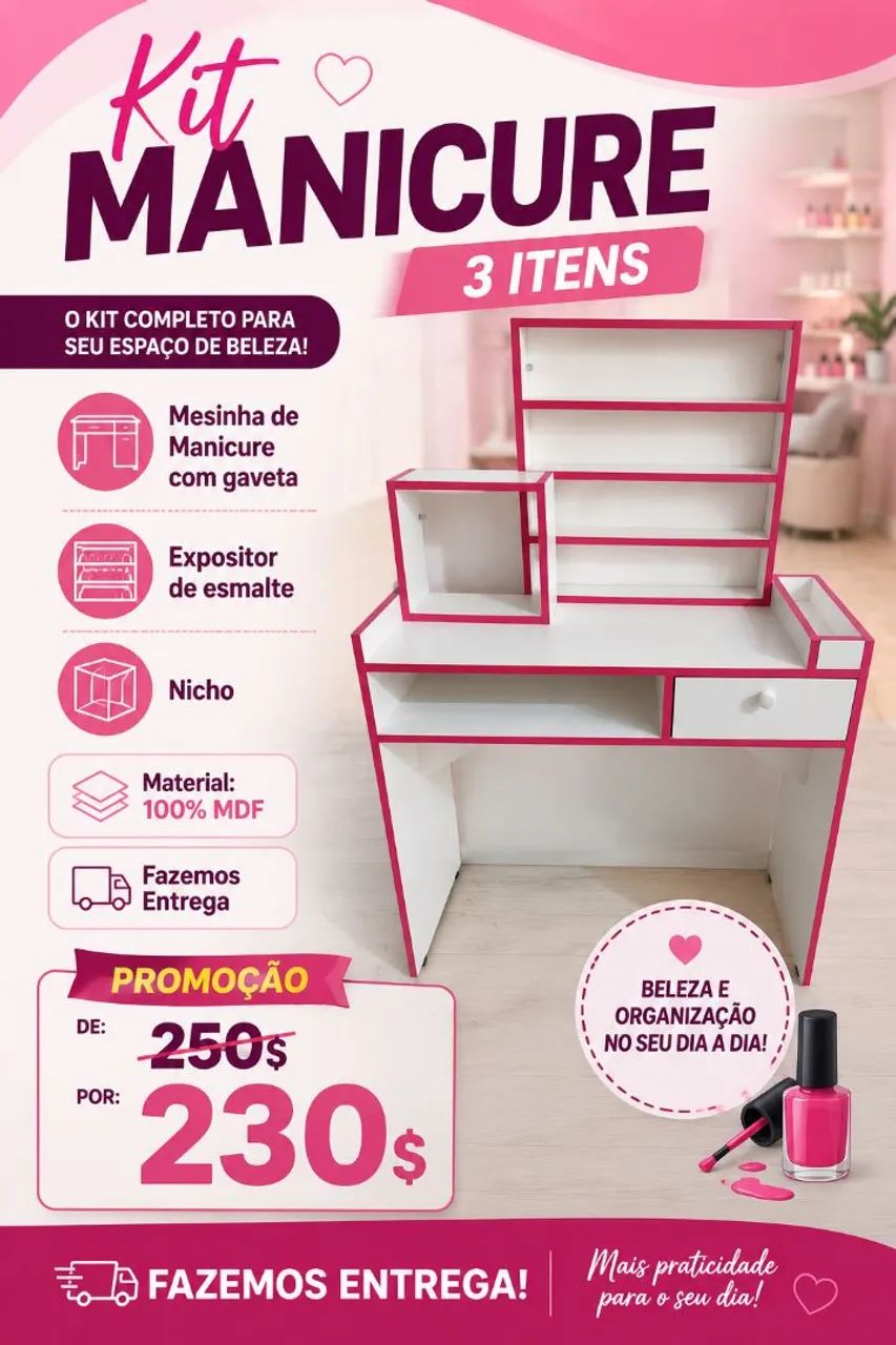 Kit de Manicure em MDF  - Foto 2
