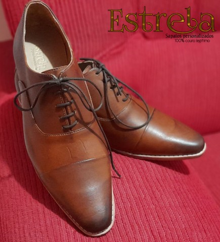Sapatos italianos artesanal 100% couro legítimo 