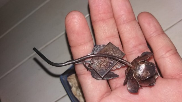 Rosa souvenir espessurado em prata hotel Terraço Italia - Foto 2