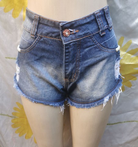 Short jeans idise com pérolas tam 38
