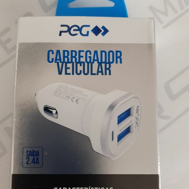 Fonte carregador veícular. Com  2 entradas usb. Novo. - Foto 2