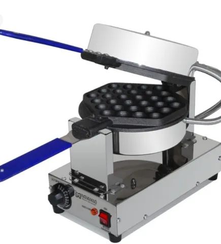 KIT MÁQUINA BUBBLE WAFFLE + SUPORTE DUPLO PARA CONE 