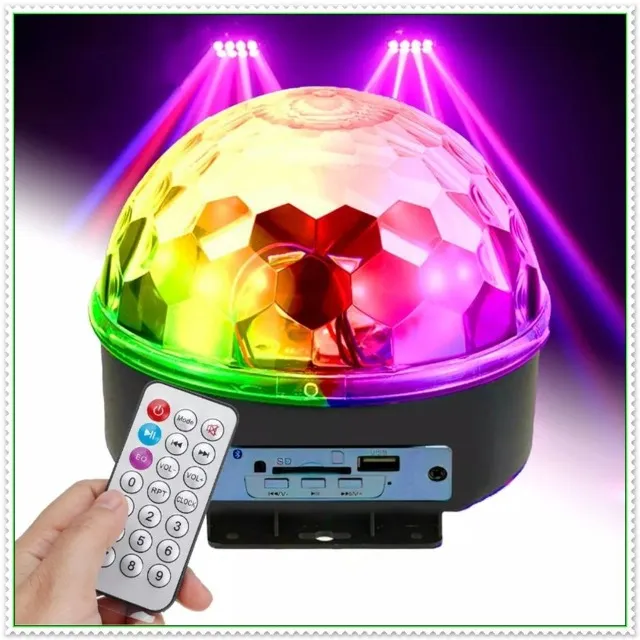 Globo Bola Maluca Laser Jogo De Luz 9 Led Rgb Ritimo Musica