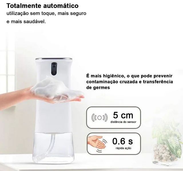 Dispenser Automático De Sabão Líquido E Álcool Gel 350ml Knup - Kp-ta08 - Foto 2