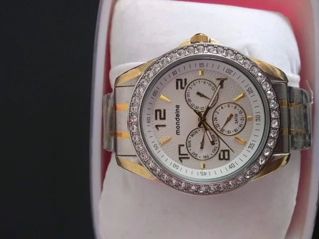 Kit Relógio Multifunção Mondaine Feminino Aço Cristal - Foto 5