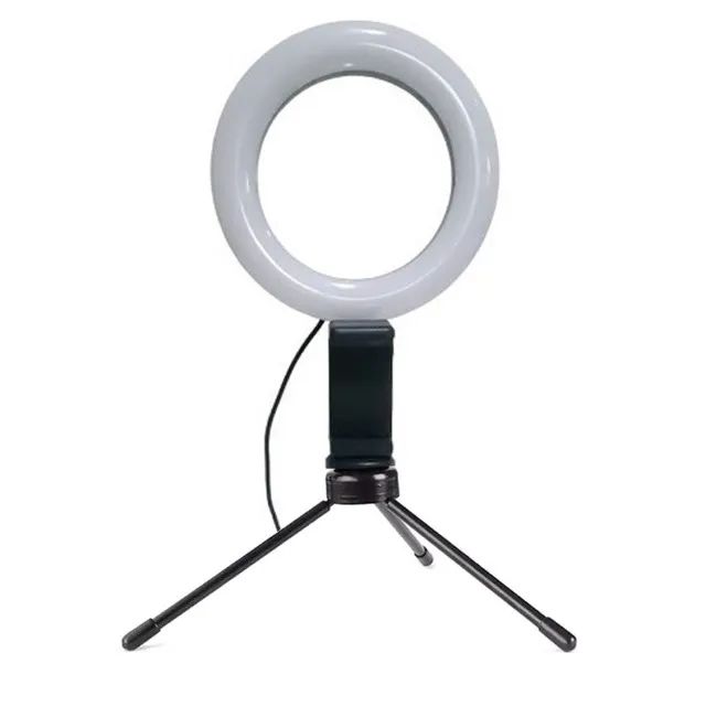 Luz Ring Light 16cm Tripé De Mesa Com Suporte Celular Gravar Vídeo - Foto 4