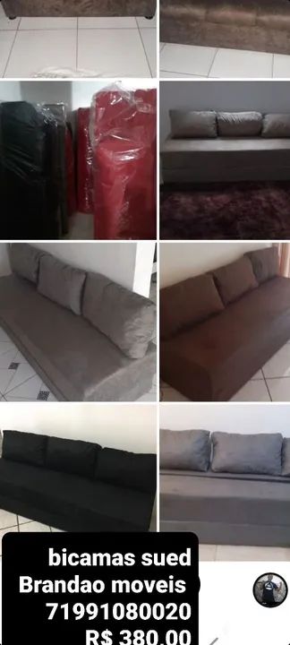Sofa bicamas R$ 380,00 Camas de casal R$ 380,00 popular ótima espuma fotos ilustrativas - Foto 2