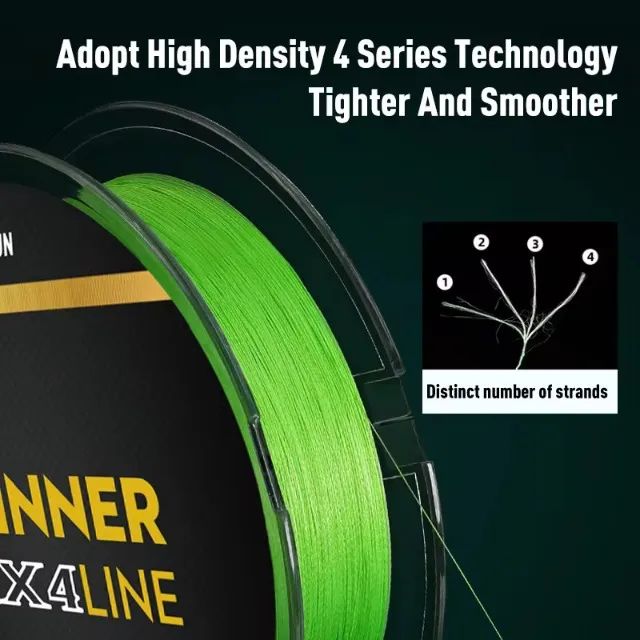 Linha de Pesca Multifilamento Micro Thinner 4X VERDE - 300 Metros - Foto 3