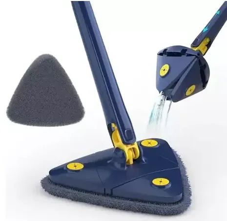 * Esfregão Mop Triangular 360 Com Refil Extra Rodo Giratório Lava/Seca Multiuso z631