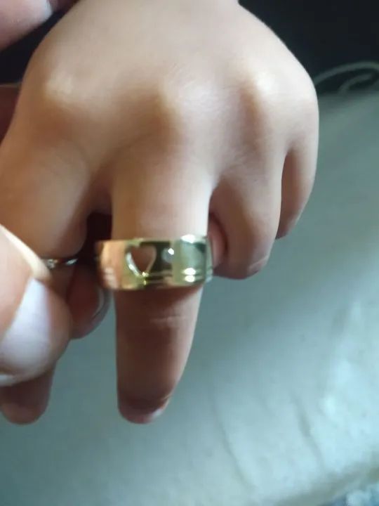 Aliança moeda antiga noivado ou casamento  - Foto 3