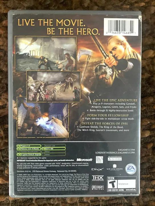 LORD OF THE RINGS THE RETURN OF THE KING ORIGINAL XBOX COMPLETO C/ MANUAL ACEITA OLX PAY - Foto 2