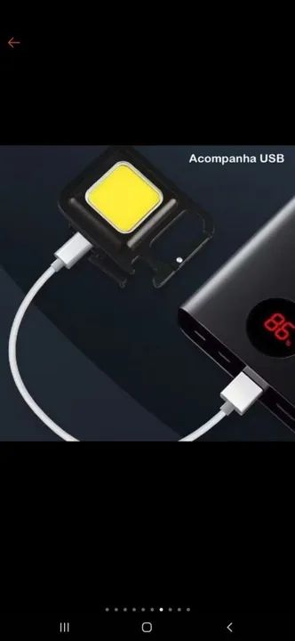 Luminária LED portátil com imã e gancho multifuncional  - Foto 3