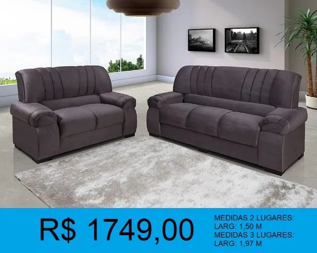 Sofa 3 e 2 lugares - Entrega GRATIS - Compre hoje e receba amanhã
