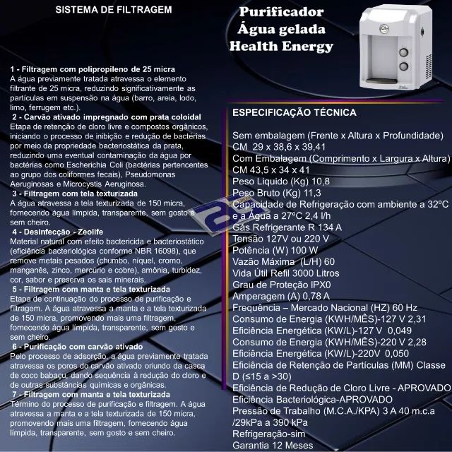 Purificador de Água Gelada Alcalina Top Life Health Energy-Compressor  - Foto 4