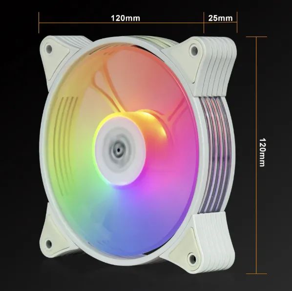 Kit Aigo AR12 Gamer 5 Fans ARGB Branco + Controladora + Controle Remoto - Foto 3