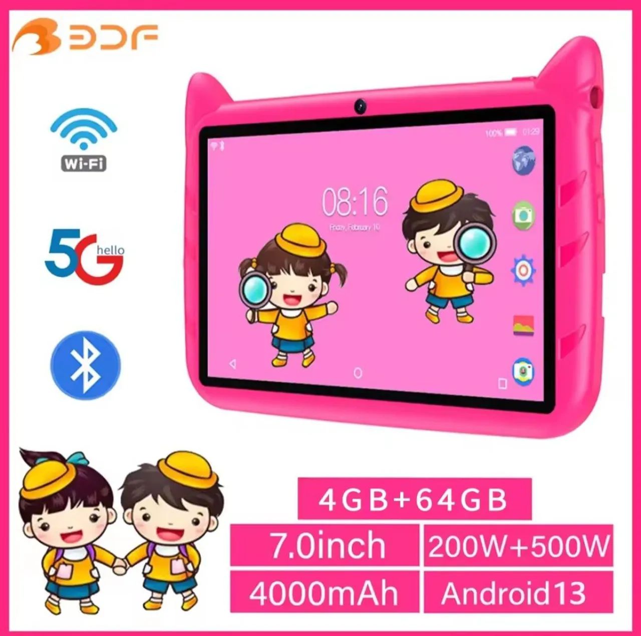 Tablet Infantil 7.0'' 4GB+64GB Android 13 