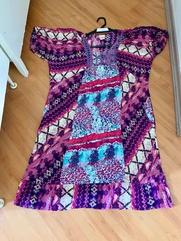 Vestido com estampa indiana  - tamanho único/ ou G