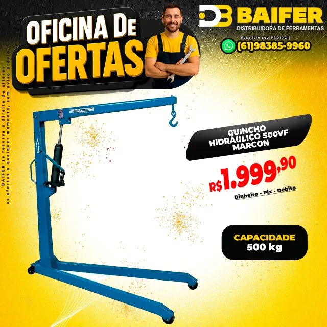 Guincho 500kg Hidráulico 500Vf Marcon