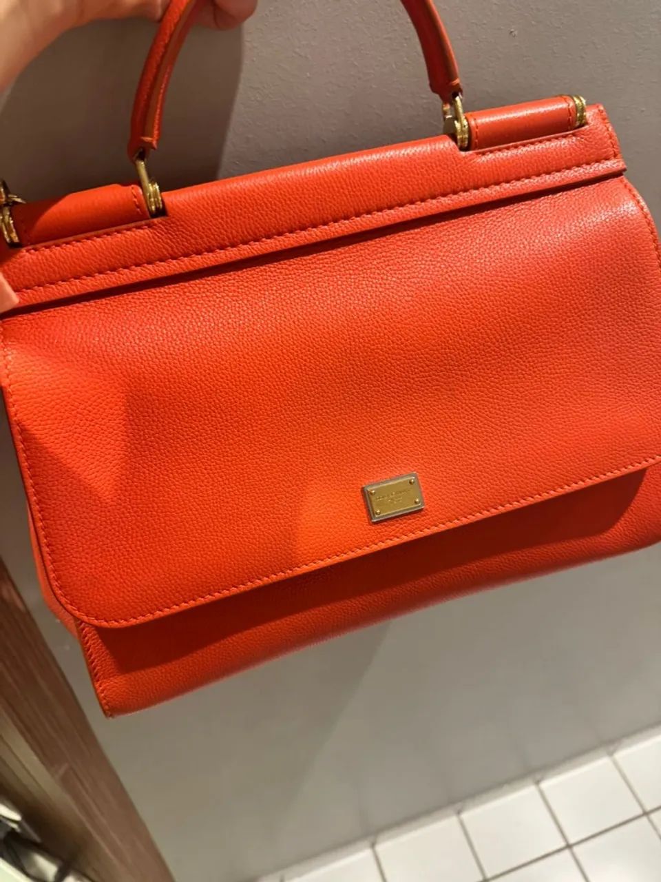 Bolsa de mão laranja Dolce & Gabbana
