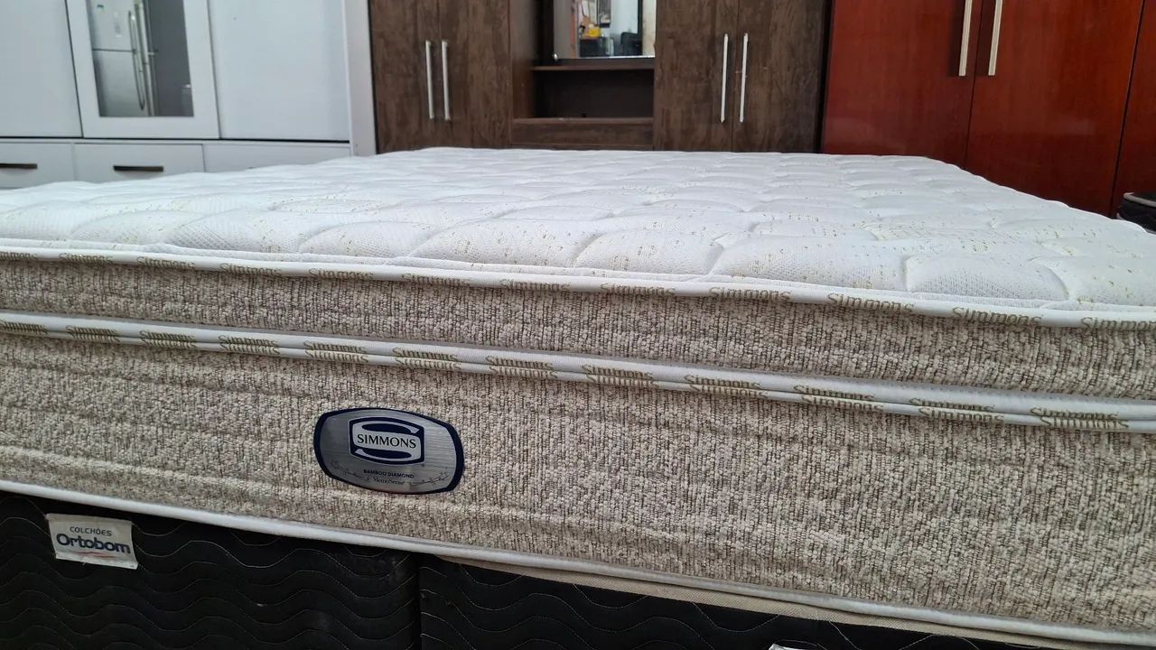 CAMA BOX QUEEN SIMMONS BAMBOO SEMI-NOVA - Foto 4