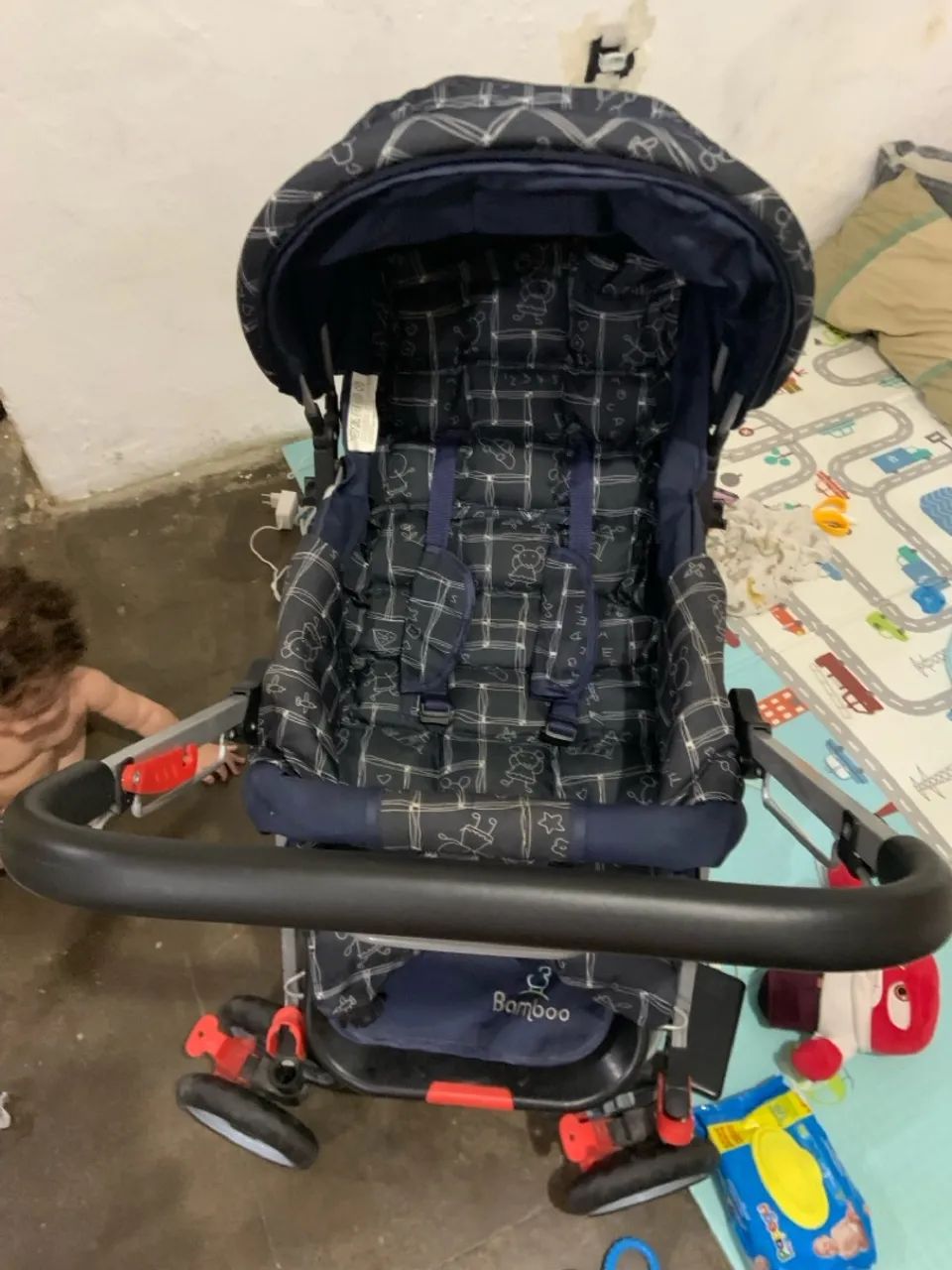 Carrinho De bebê BAMBOO menino - Foto 4