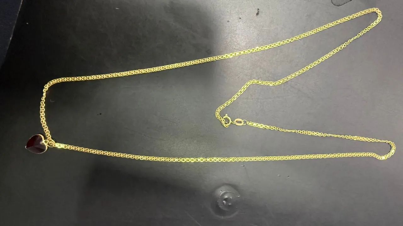 Colar de Ouro 18 k com Pingente de Coração