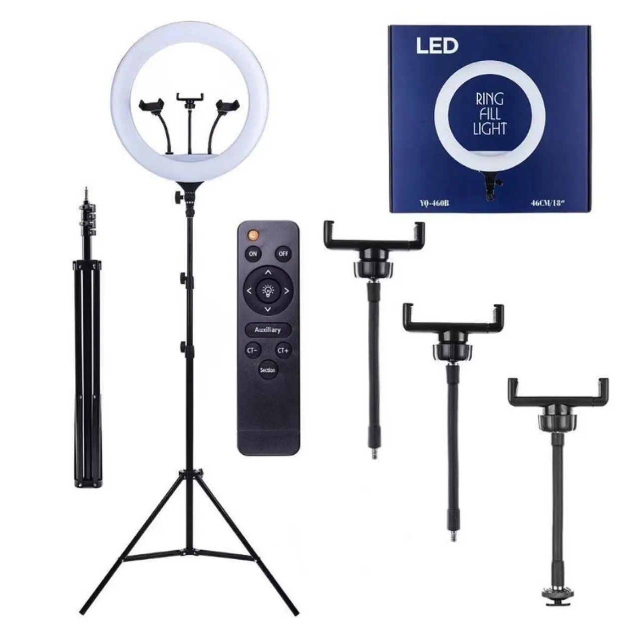 Ring Light LED 18'' com Tripé e Controle Remoto