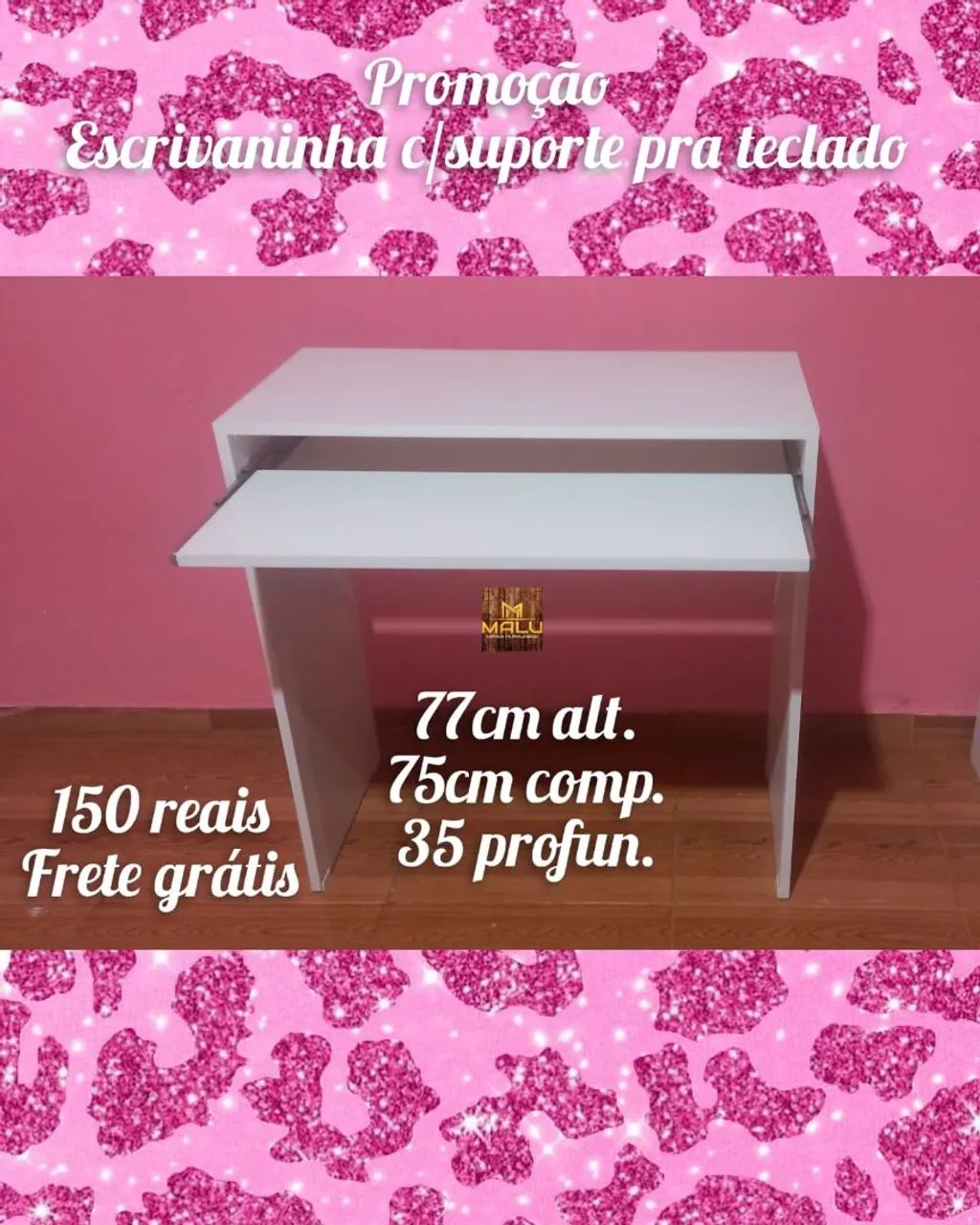 Escrivaninha com Suporte para Teclado - Frete Grátis