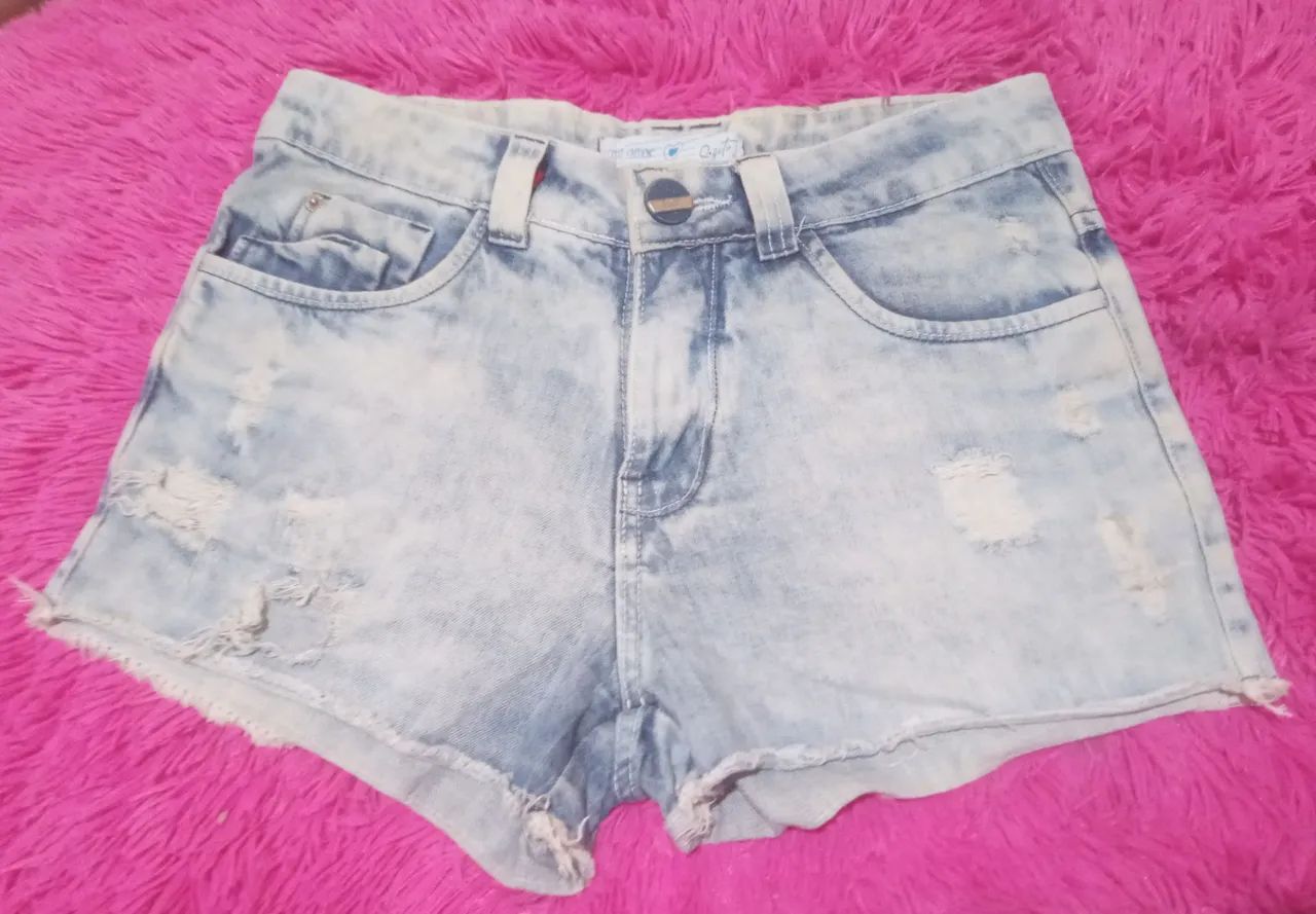 Shorts  Destroyed Qzito Jeans Feminino N;34 - Foto 5