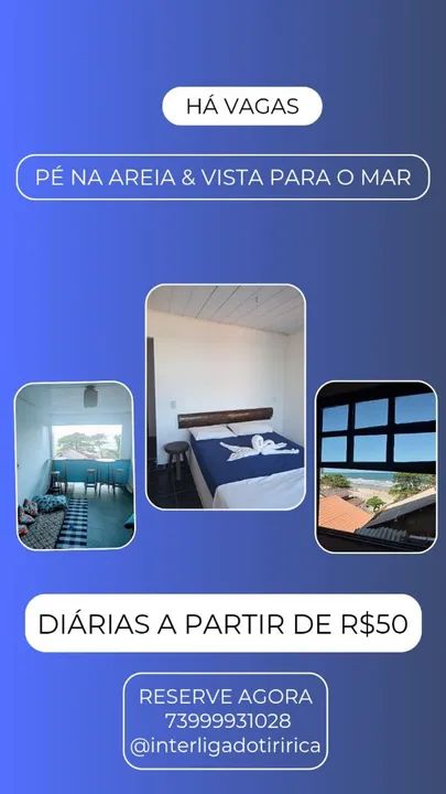 Pé na areia com vista para o mar na Praia da Tiririca
