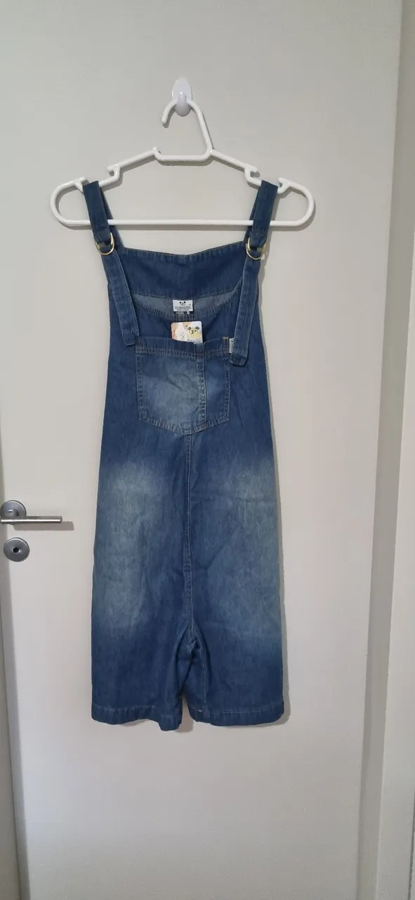 Macacão Jeans Feminino Gestante