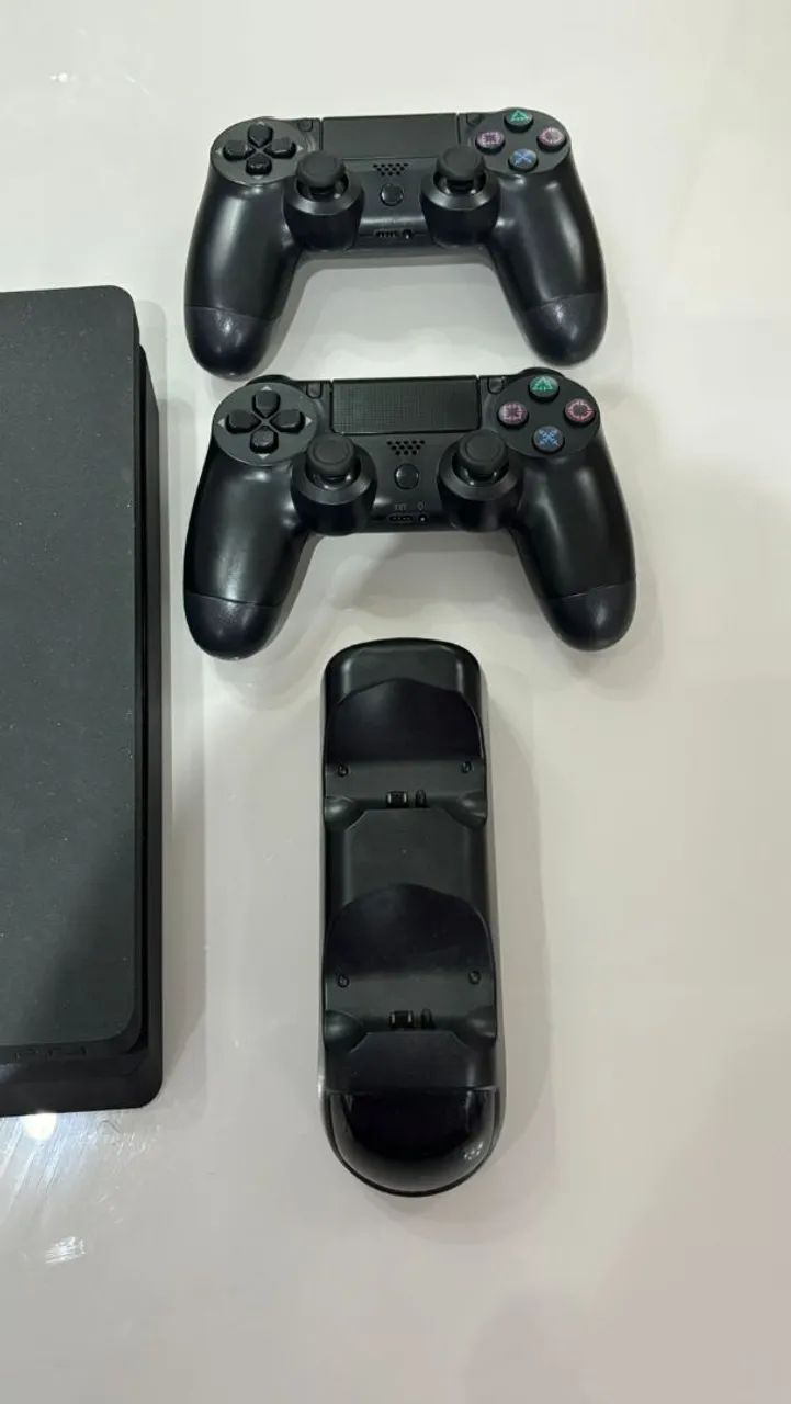 Playstation 4 Slim com jogos e controles + carregador de controles  - Foto 5