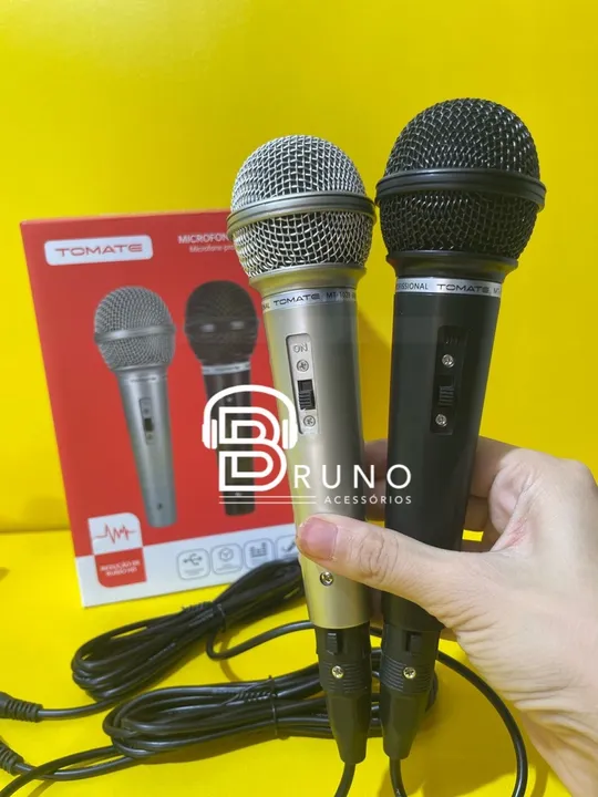 Par de Microfones para Karaokê Com Fio