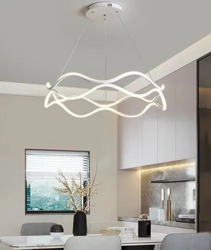 Luminária Pendente Branca Ondulada Circular 50w 50cm 3000k - Foto 2