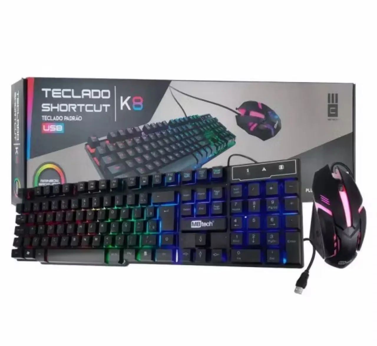 Kit Teclado e Mouse Gamer RGB Led K8 - entrega Grátis  - Foto 2