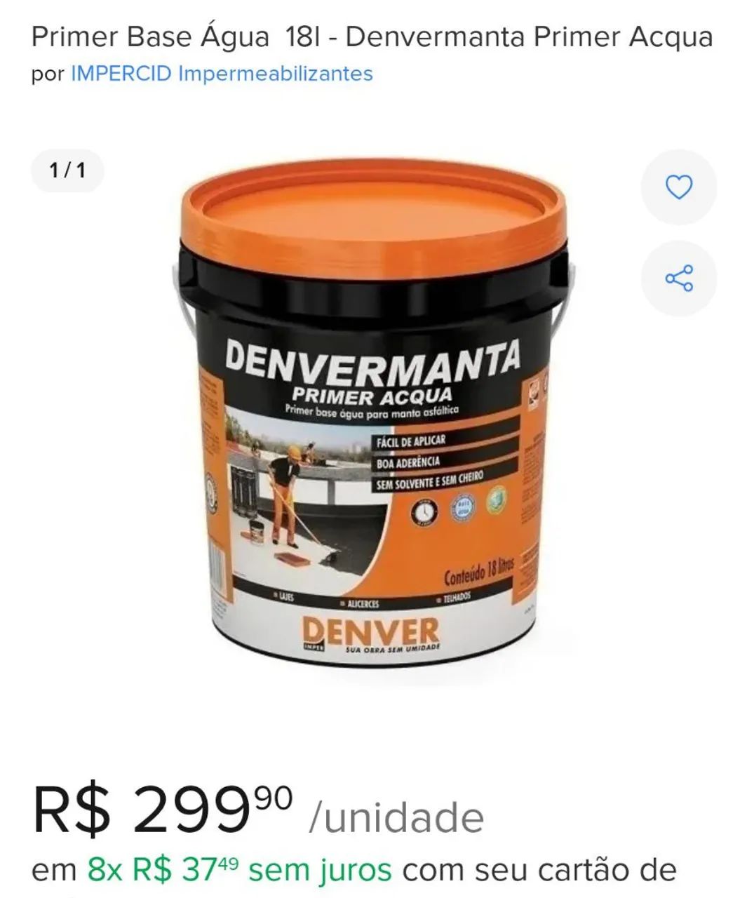Denvermanta Primer Waterproofing Base Coat, 18 L