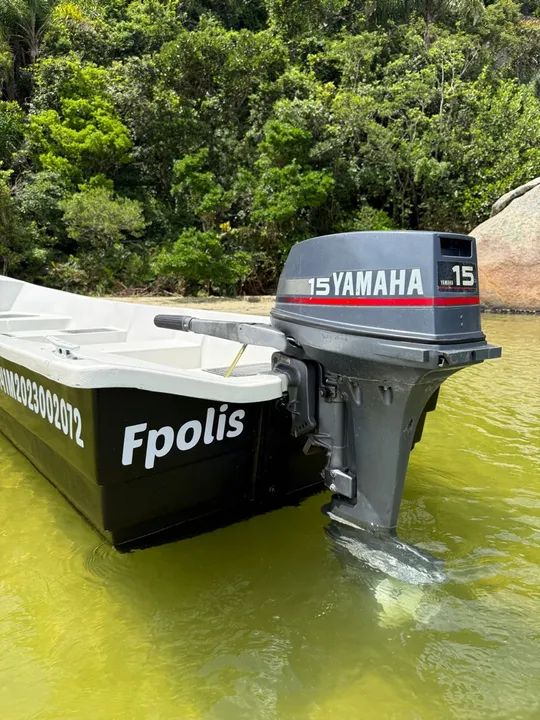 Lancha + motor yamaha 15hp + carreta rodoviária - Foto 11