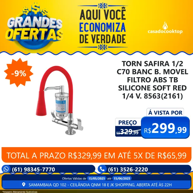 TORN SAFIRA 1/2 C70 BANC B. MOVEL FILTRO ABS TB SILICONE SOFT RED 1/4 V. 8563(2161)