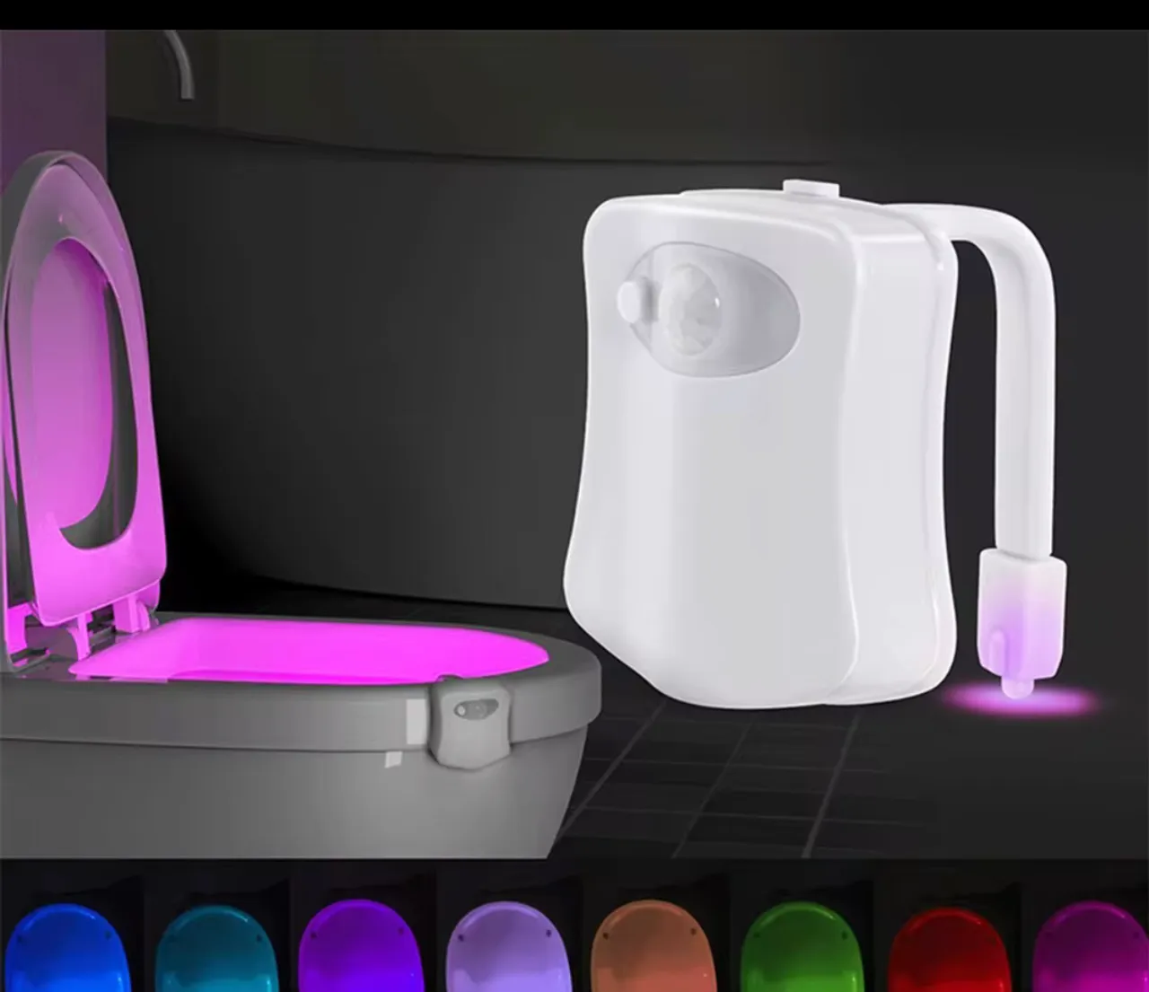 Luminária LED para vaso sanitário: iluminação noturna e sensor infantil criança 