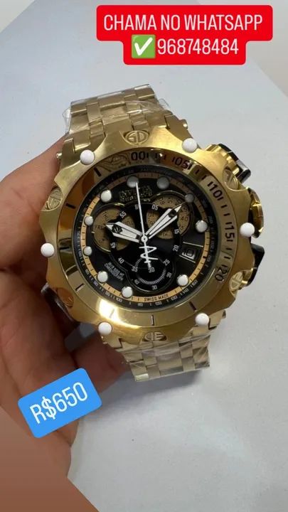 Relógio Invicta Venom Hybrid Atualizado Fundo Preto - Foto 4